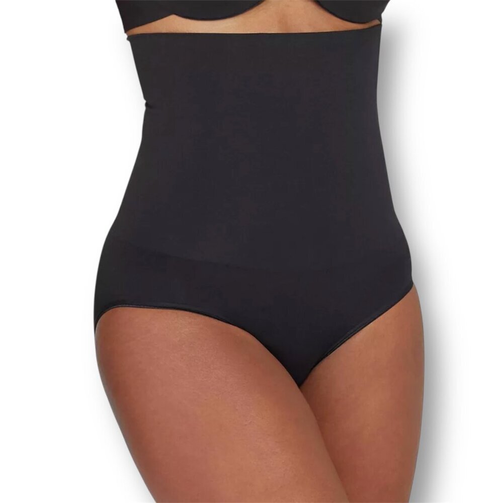 Assets by Spanx Super Control High Waist Panty Body Shaper 6 Black Tummy Control